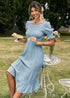 Boho Light Blue Midi Dress